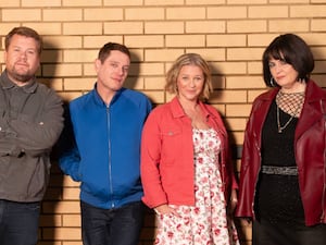 Gavin and Stacey: Finale cast members James Corden, Mathew Horne, Joanna Page, and Ruth Jones