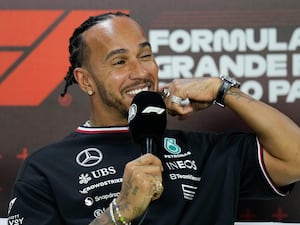 Lewis Hamilton, pictured ahead of the Brazilian Grand Prix, will fulfil the final three races of his Mercedes career starting in Las Vegas