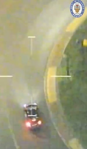 Police had eyes on the street racer from a helicopter before the driver fled on foot