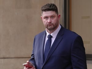 Former Leicestershire Police constable Daniel Jackson arriving at Leicester Magistrates’ Court