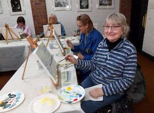 Artist Rob Conway, held an interactive art course at Walsall Leather Museum.
Joy Clayton came from Wellington to take part.