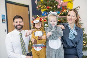 Sales advisors Martyn and Darcy join students at Beaconfields Primary