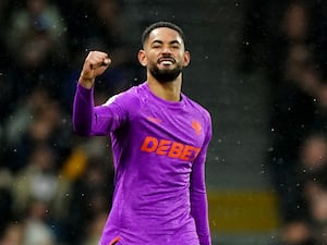 Matheus Cunha celebrates after scoring for Wolves