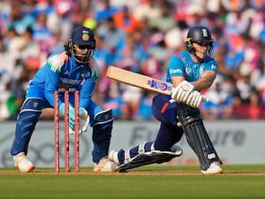 Jacob Bethell bats during the first ODI between India and England in Nagpur