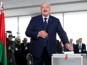 Belarusian President Alexander Lukashenko casts his ballot