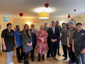 MP for Stoke-on-Trent North, David Williams and Councillor Jane Ashworth OBE, Leader of Stoke-on-Trent City Council with the team at HC-One’s Brindley Court Care Home