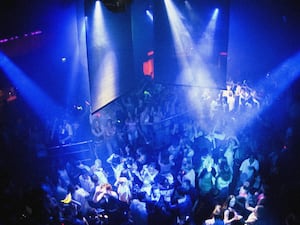 A crowded nightclub dancefloor