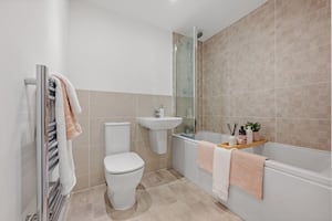 An example of the sleek bathrooms in the apartments at Lorne House