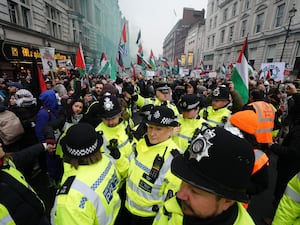 Pro-Palestine protesters and police