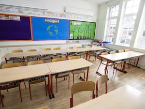 A general view of an empty primary school classroom