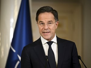 Nato Secretary-General Mark Rutte addresses a press conference as part of a summit of the Baltic Sea Nato countries in Helsinki, Finland