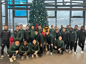 Walsall FC in the hospital atrium