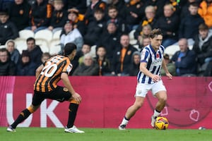 Callum Styles on the ball for Albion at Hull (Photo by Adam Fradgley/West Bromwich Albion FC via Getty Images)