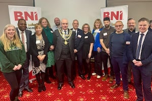 Members of BNI Premier with Councillor John Perks, the Mayor of the Royal Town of Sutton Coldfield