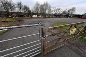 The gate to the business was locked on Friday morning