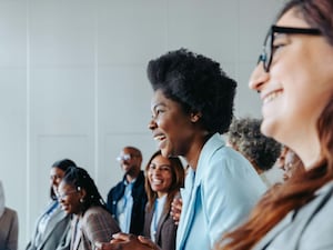 A group of people laughing