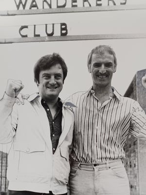 Former Wolves star Derek Dougan, right, and businessman Doug Hope took over the club - with disastrous results