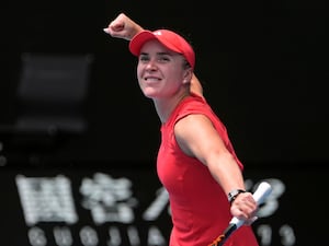 Elina Svitolina celebrates victory over Veronika Kudermetova