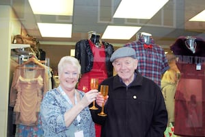 Tony with shop volunteer, Dotty