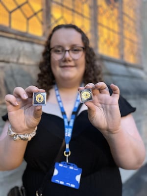 Students studying for Undergraduate degrees in Adult Nursing, Children’s Nursing and Learning Disability Nursing were each presented with a badge funded by The Joan Argyle Shambaugh Bursary to mark the end of their studies. 