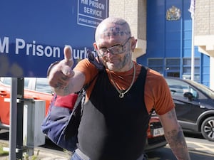 Jason Hoganson outside HM Prison Durham