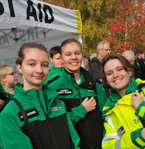 St John Ambulance first aiders and youth members on an event.