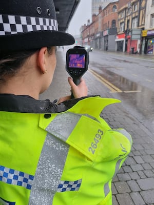 Walsall Police officer with thermal imaging camera