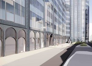 Visualisation of the proposed new ground floor facade on the Bull Street elevation at the Colmore Gate site. Taken from Design Summary Document prepared by BuckleyGrayYeoman (BGY) on behalf of AP Colmore Ltd.