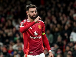 Manchester United’s Bruno Fernandes celebrates