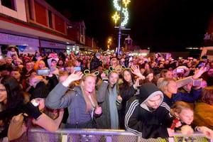 The light switch on in West Bromwich (pictured in 2019) has been postponed due to Storm Bert