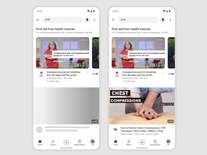 YouTube screen with first aid videos