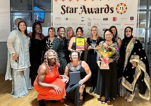 Photo 1: The ophthalmology team at Sandwell and West Birmingham NHS Trust, with their Patient’s Choice Award at the Star Awards 2023.