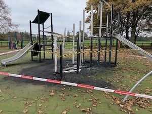 Play equipment at King George V Playing Fields was damaged. Photo: Walsall Council