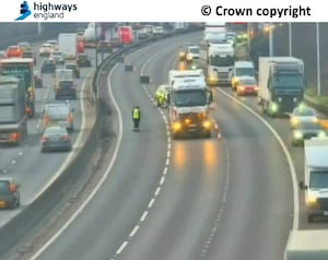 The broken down lorry. Photo: National Highways