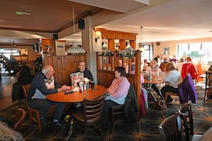 The pub has a big and comfortable feeling to it