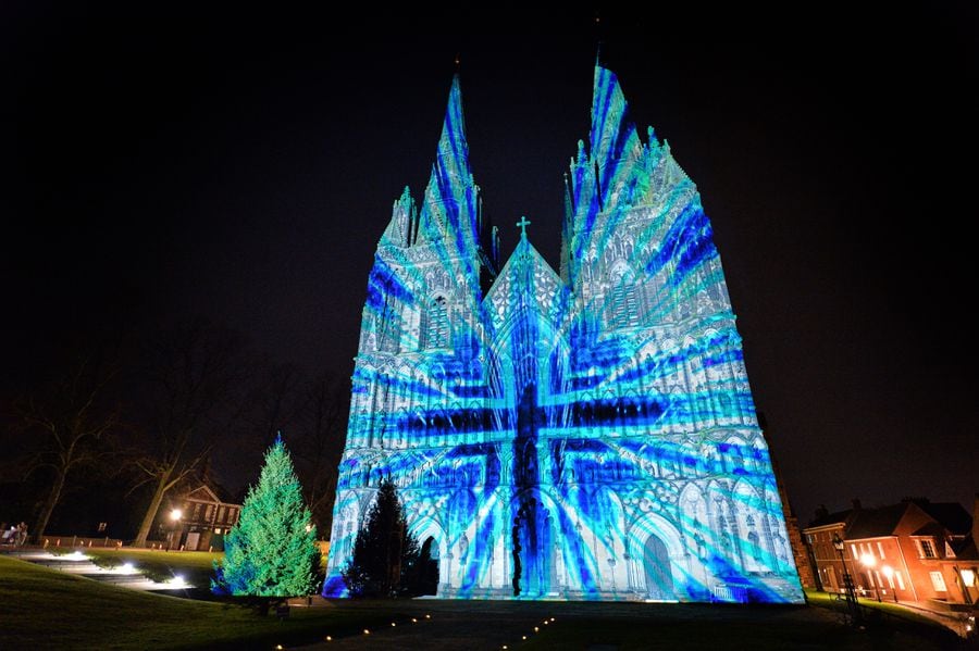 Lichfield Cathedral lit up for festive light show Express & Star