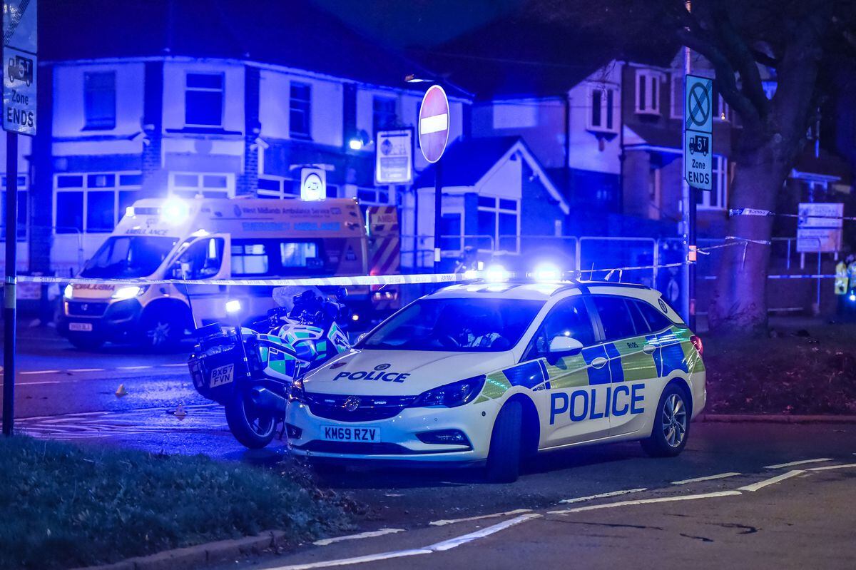 Police at the scene on Hagley Road in Quinton.  Photo: Snapper SK