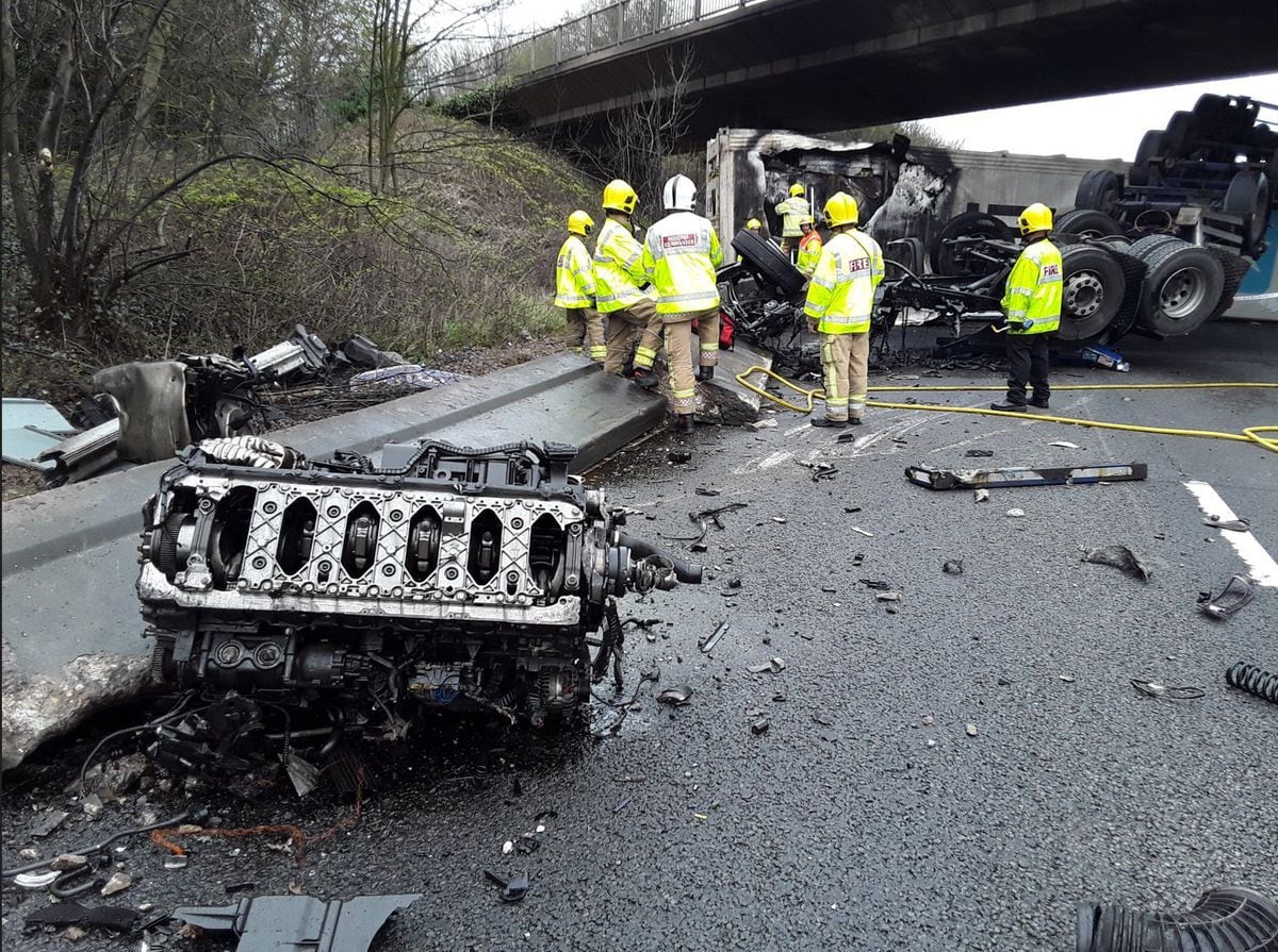 M6 Reopens After Lorry Crash And Fire Closes Northbound Carriageway ...