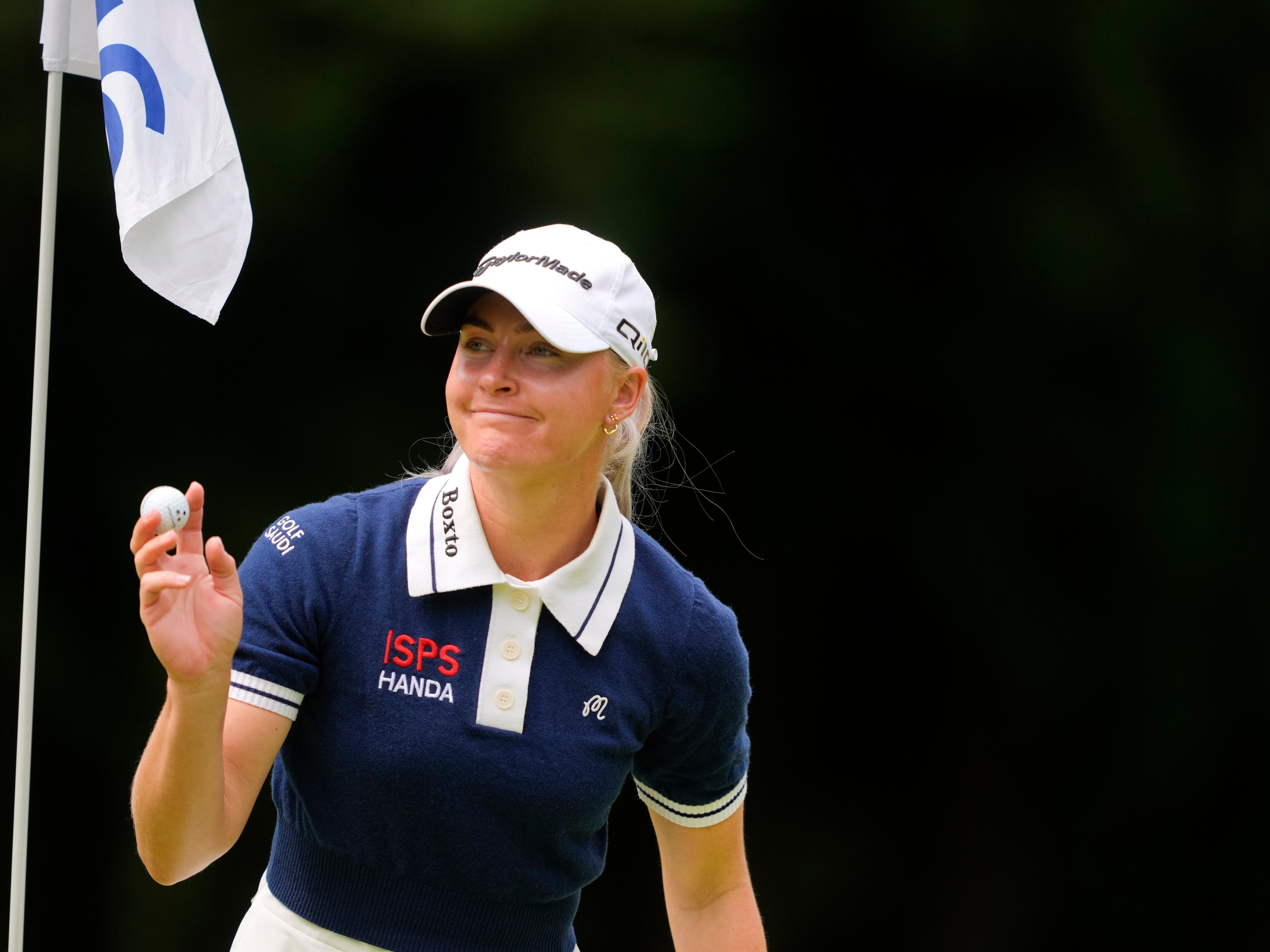 Charley Hull hit by late error as Amy Yang holds lead at Women’s PGA