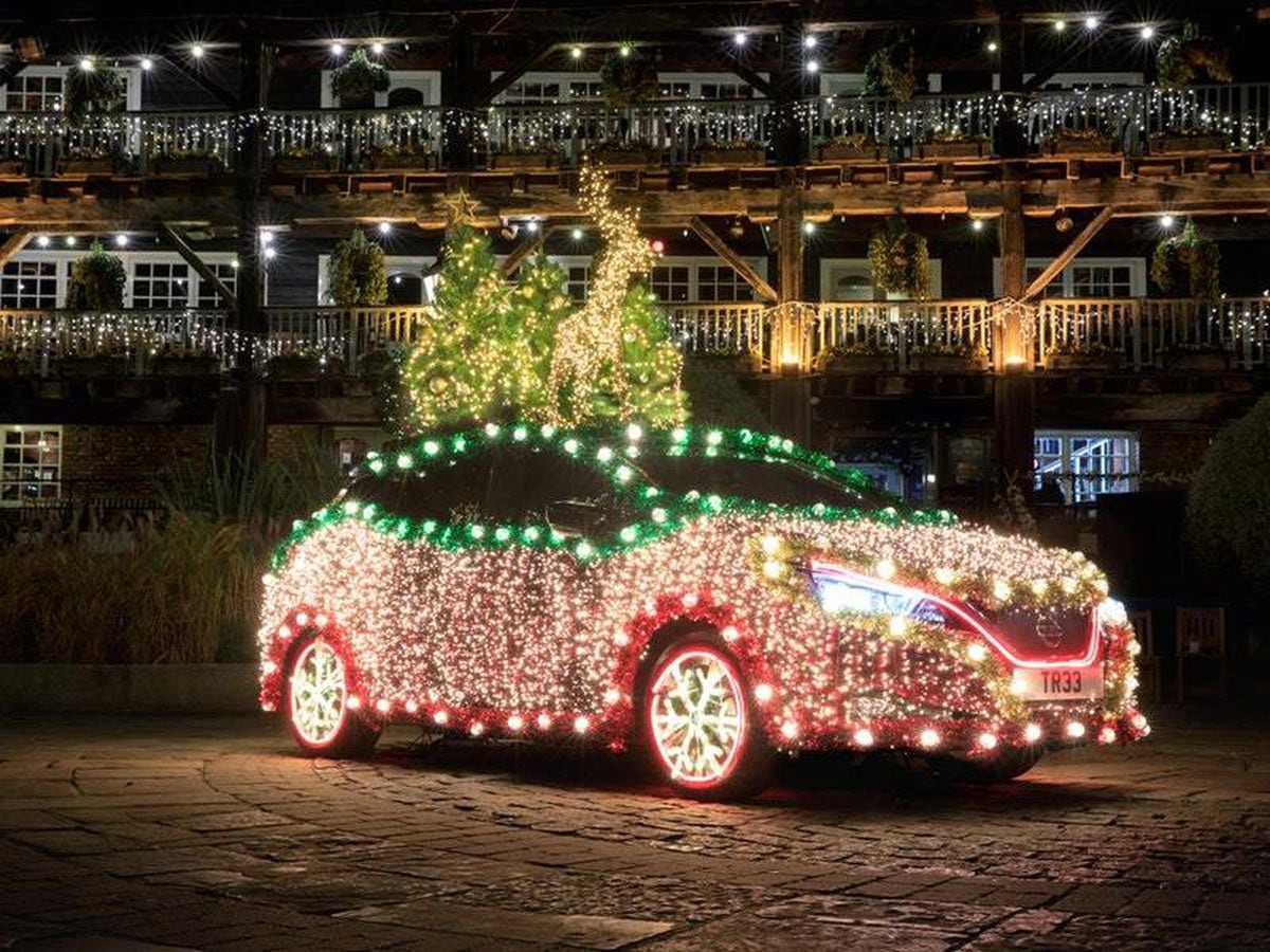 Nissan transforms Leaf into Christmas tree powered by regenerative