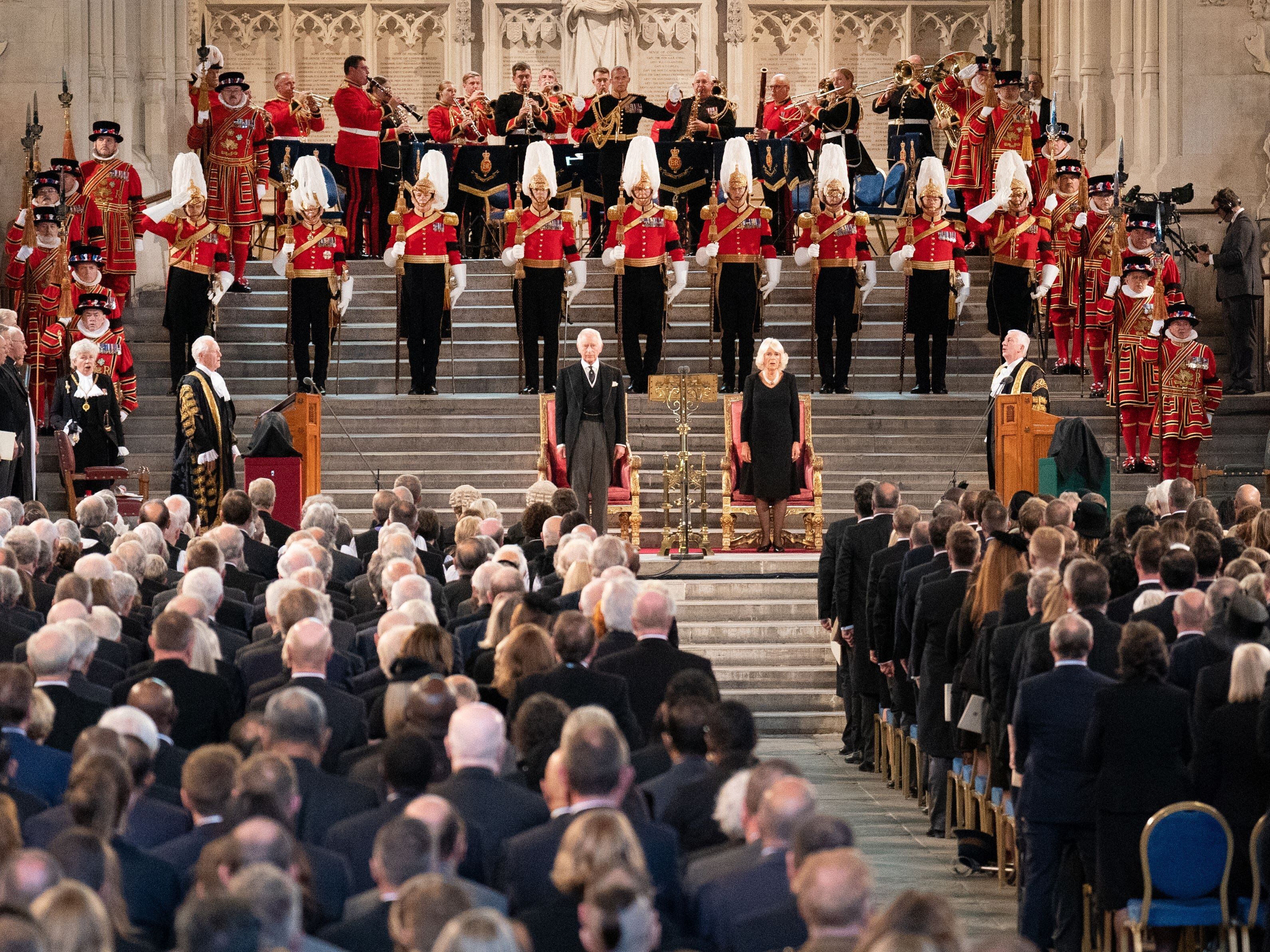 Parliament gathers in Westminster Hall for first address from King Charles