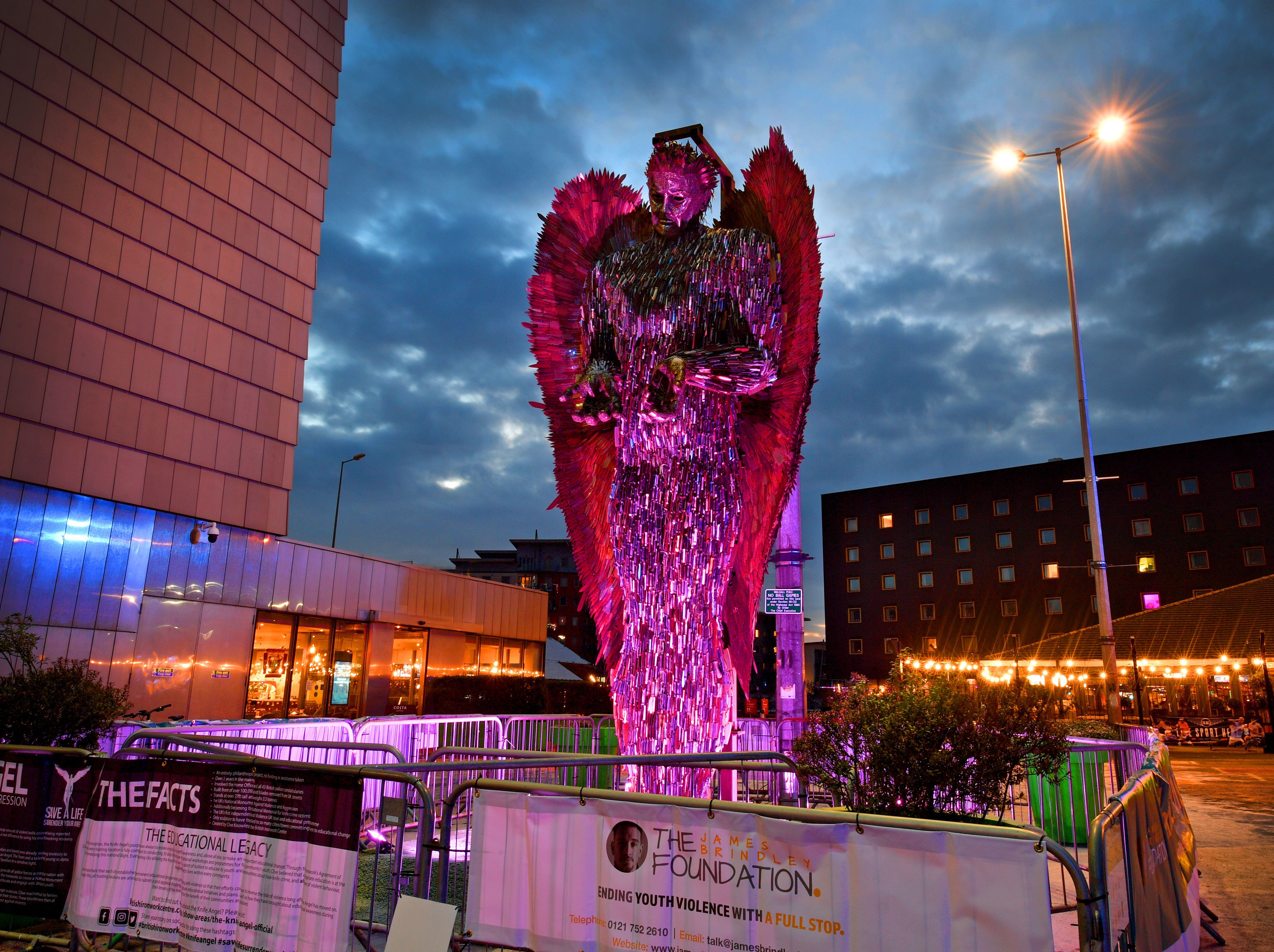 Powerful and evocative image of Knife Angel in Walsall
